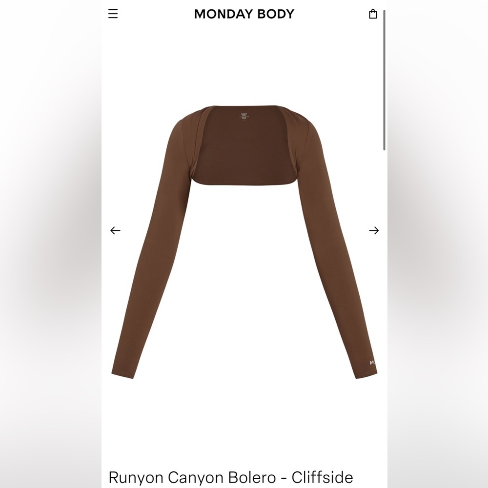 Monday Body Runyon Canyon Bolero in Cliffside NWT